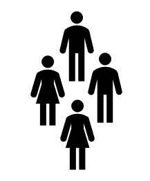 Silhouettes of four persons
